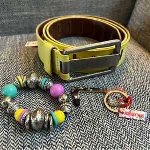Free People We the Free Jona Belt Distressed Johnny Was Boho Keychain Bracelet